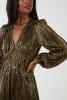 Crinkled Gold Midi Dress