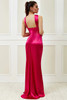 Satin Halter Neck Buckle Maxi Dress