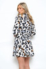 Leopard Print Belted Mini Shirt Dress