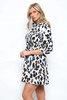 Leopard Print Belted Mini Shirt Dress