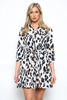 Leopard Print Belted Mini Shirt Dress