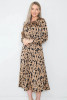 Leopard Print Pleated Maxi Dress