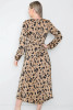 Leopard Print Pleated Maxi Dress