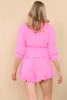 Pink Frill Wrap Top & Shorts Co-Ord back view