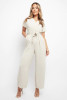 Beige Wrap Belt Jumpsuit / Playsuit