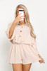 Nude Button Front Playsuit