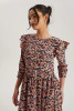 Ruffle Floral Midi Smock Dress
