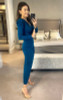 Side Slit Long Sleeve Midi Dress