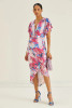 Floral Angel Sleeve Midi Dress