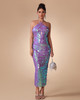 Metallic Halter Neck Dress