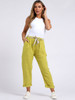 Mustard Plain Linen Trouser