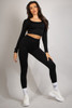 Black Ribbed High Waisted Leggings