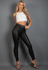 Black High Waist PU Leggings