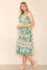 Palm Leaf Print Midi Dress