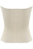 Beige Ribbed Twist Front Bandeau Crop Top
