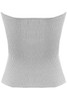 Grey Ribbed Twist Front Bandeau Crop Top
