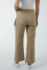 Stone Wide Leg Cargo Trousers