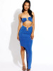 Blue Lurex Crop Top and Maxi Skirt Co-ord