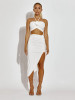 White Rose Halter Top Skirt Co Ord