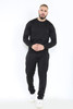 Basic Crew Neck Sweatshirt Tracksuit black