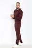 Basic Crew Neck Sweatshirt Tracksuit brown