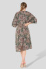 Green Paisley Print Shift Midi Dress