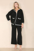 Black Contrast Stitch Detail Cardigan Co Ord
