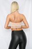 Nude Cross Halter Neck Crop Top