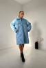 Oversized Diamond Padded Coat - Blue