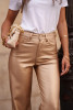 Gold Faux Leather Trousers