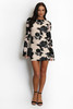 Floral Lace Mini Dress with Sleeves