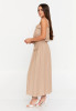 Sleeveless Midi Linen Flap Dress