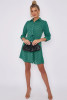Green Geo Print Mini Shirt Dress