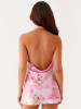 Pink Halterneck Floral Mini Dress