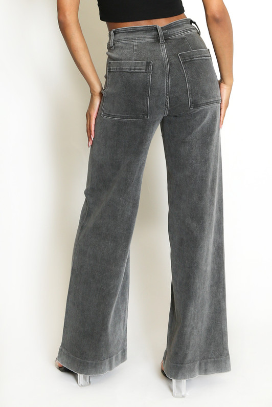 front seam wide leg jean
