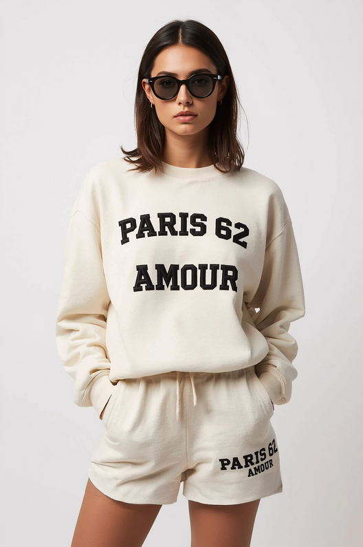 Cream Amour Paris Sweatshirt Co Ord