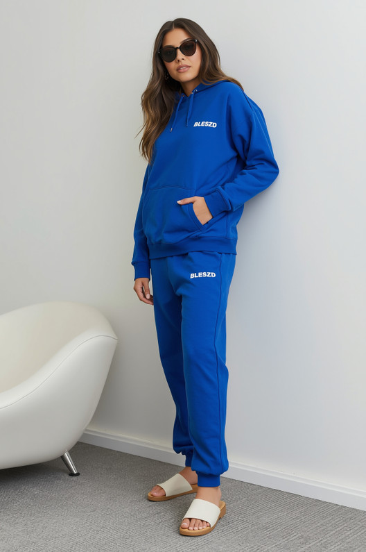Blue Sweatpants Hoodie Set Blue Sweatpants Hoodie Set