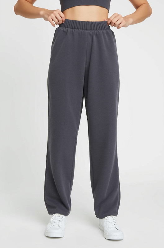 Wide Leg Joggers - Smoke Grey