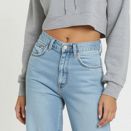 Mid Rise Ripped Wide Leg Jeans