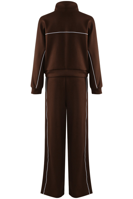 Contrast Piping Zip Jacket and Trouser Co Ord