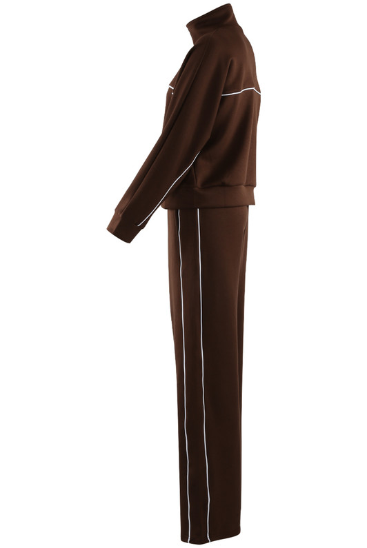 Contrast Piping Zip Jacket and Trouser Co Ord