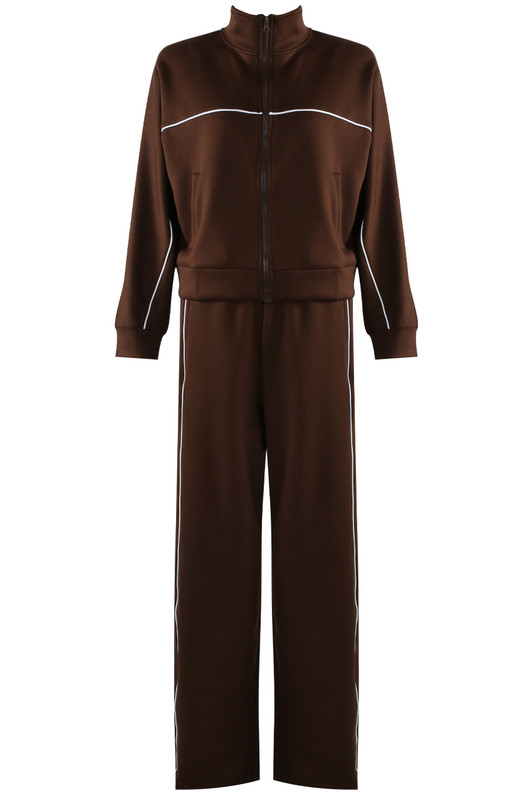 Contrast Piping Zip Jacket and Trouser Co Ord