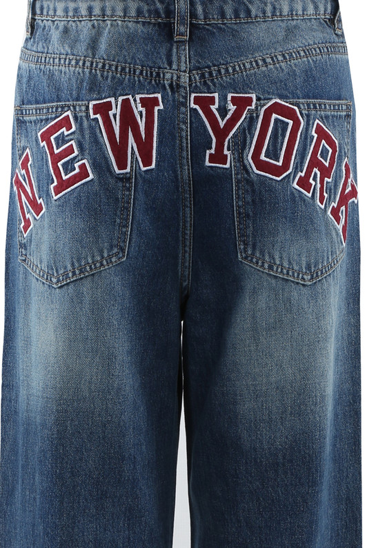 Embroidered NY Boyfriend Jeans