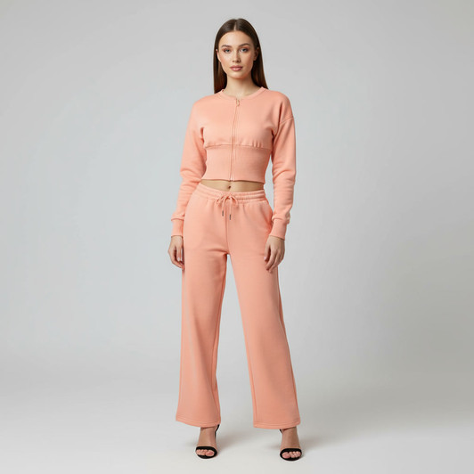 Peach Sweatshirt Co Ord