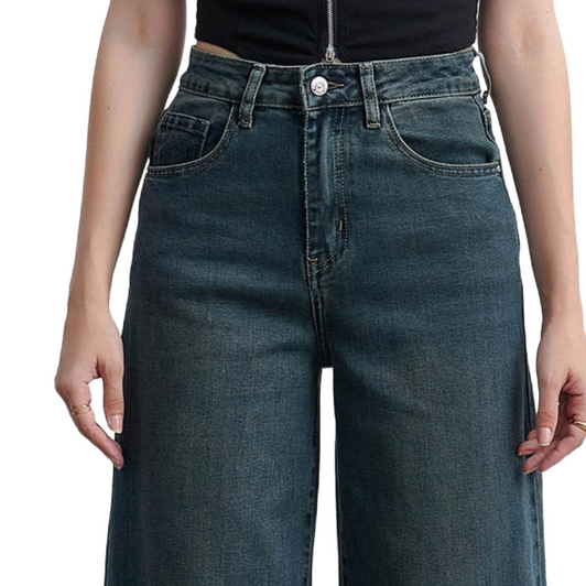 Wide Leg Jeans in Vintage Blue