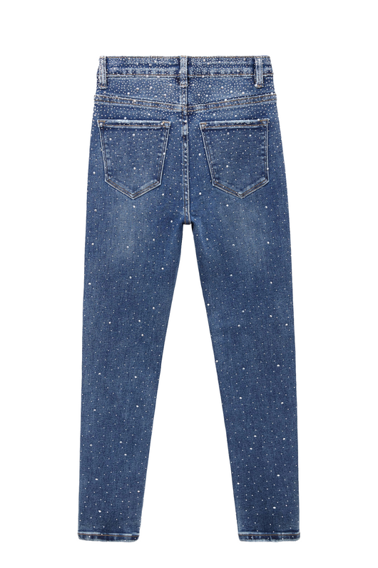 Full Diamante Blue Skinny Jeans