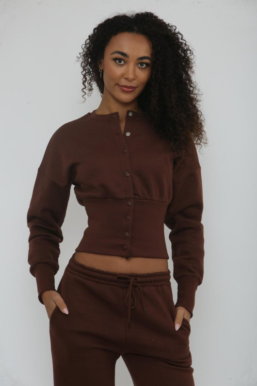 Button Up  Sweatshirt Tracksuit Co Ord