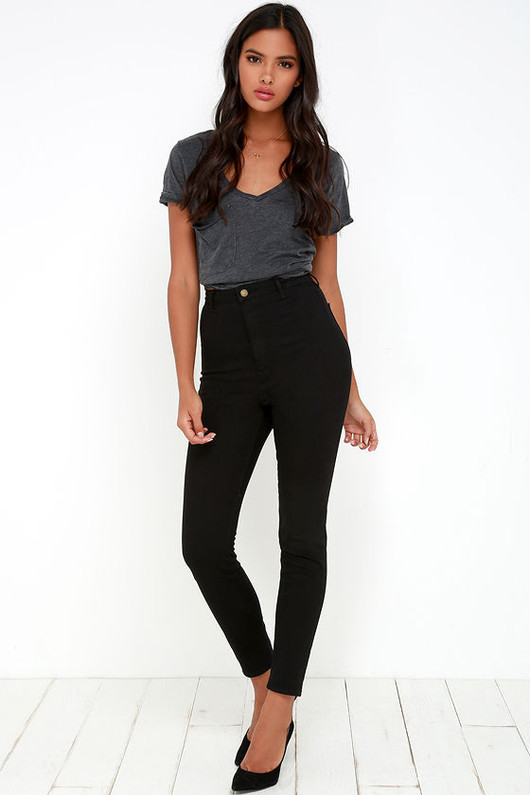 Black High Waist Skinny Jeans