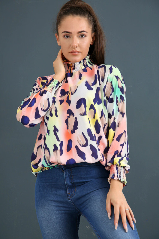 Yellow Animal Print Blouse