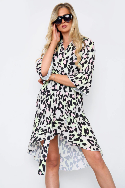 Women's Leopard Print Wrap Mini Dress